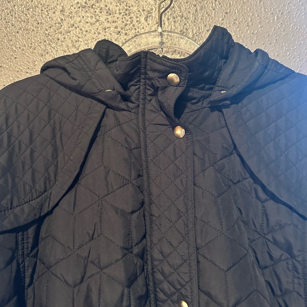 Avenue Black Quilted Hooded Jacket - Picture 3 of 10